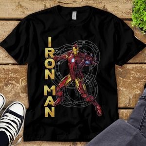 Marvel Avengers Assemble Iron Man Tech Graphic T-Shirt Unisex Tee Adult T-shirt